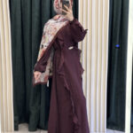 MACHA fırfırlı kemeri bronşlu model elbise - Görsel 5