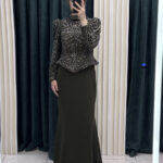 Taş işlemeli balık model abiye - Görsel 2