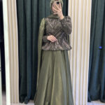 Pelinli taşlı peplum abiye - Görsel 3