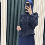 Taş işlemeli balık model abiye - Görsel 5